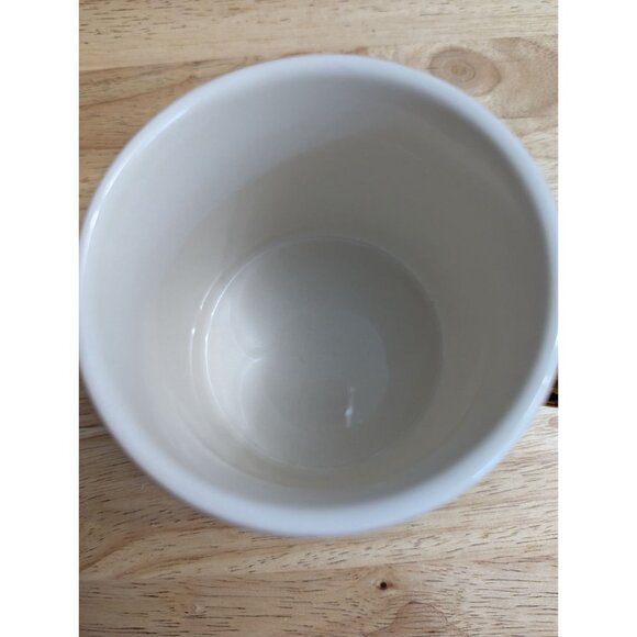 Thyme & Table cream white mug black dots metallic gold handle 4 inch - Picture 2 of 7